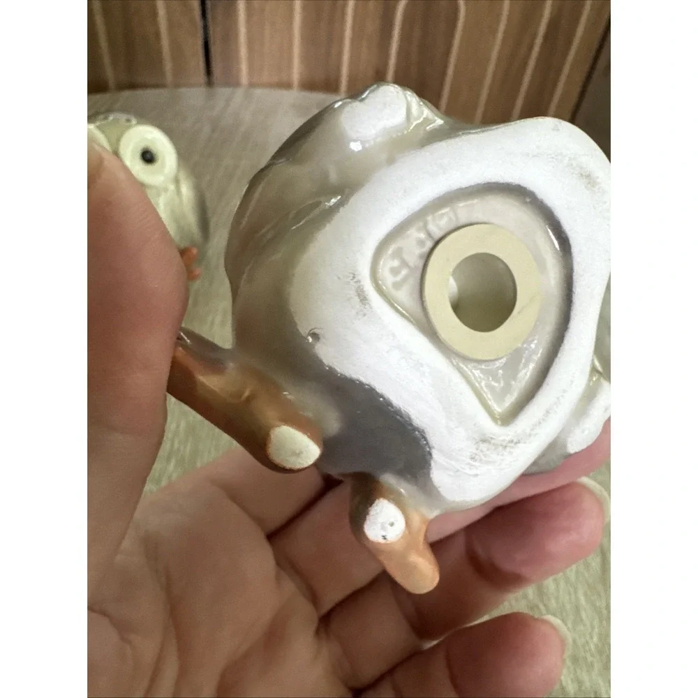 Fitz And Floyd Baby Owl Salt And Pepper Shakers Vintage Hand Painted 3 in—READ